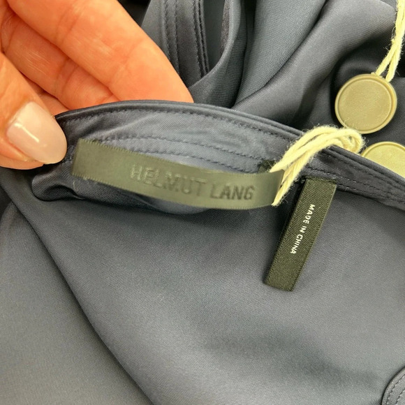 NWT Helmut Lang Navy Satin Sleeveless Asymmetrical  Harness Shoulder Top Size S - Picture 10 of 16